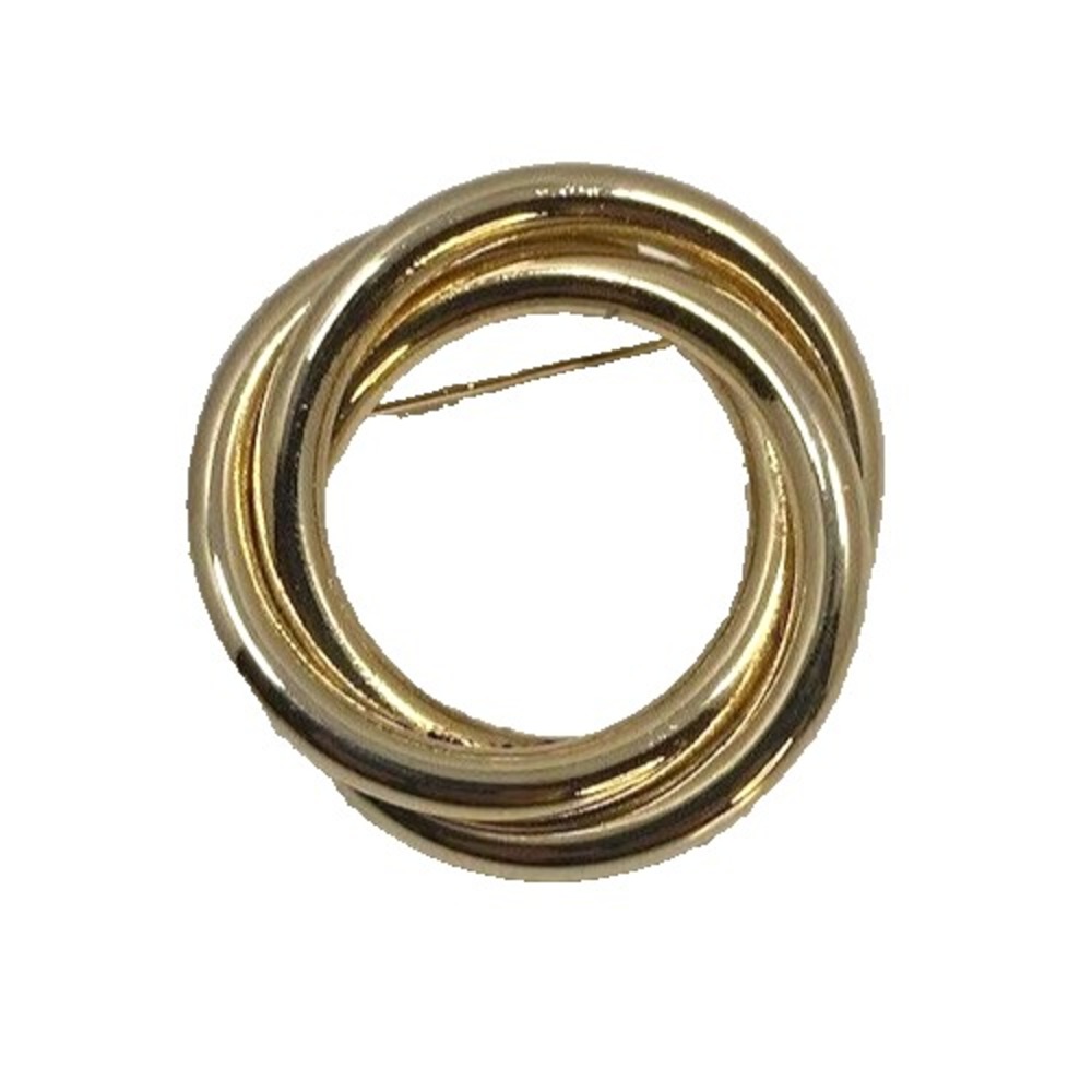 MCM Brooch Swirling Intertwined Circles‎ Vortex Pin Modernist Mid Century Modern